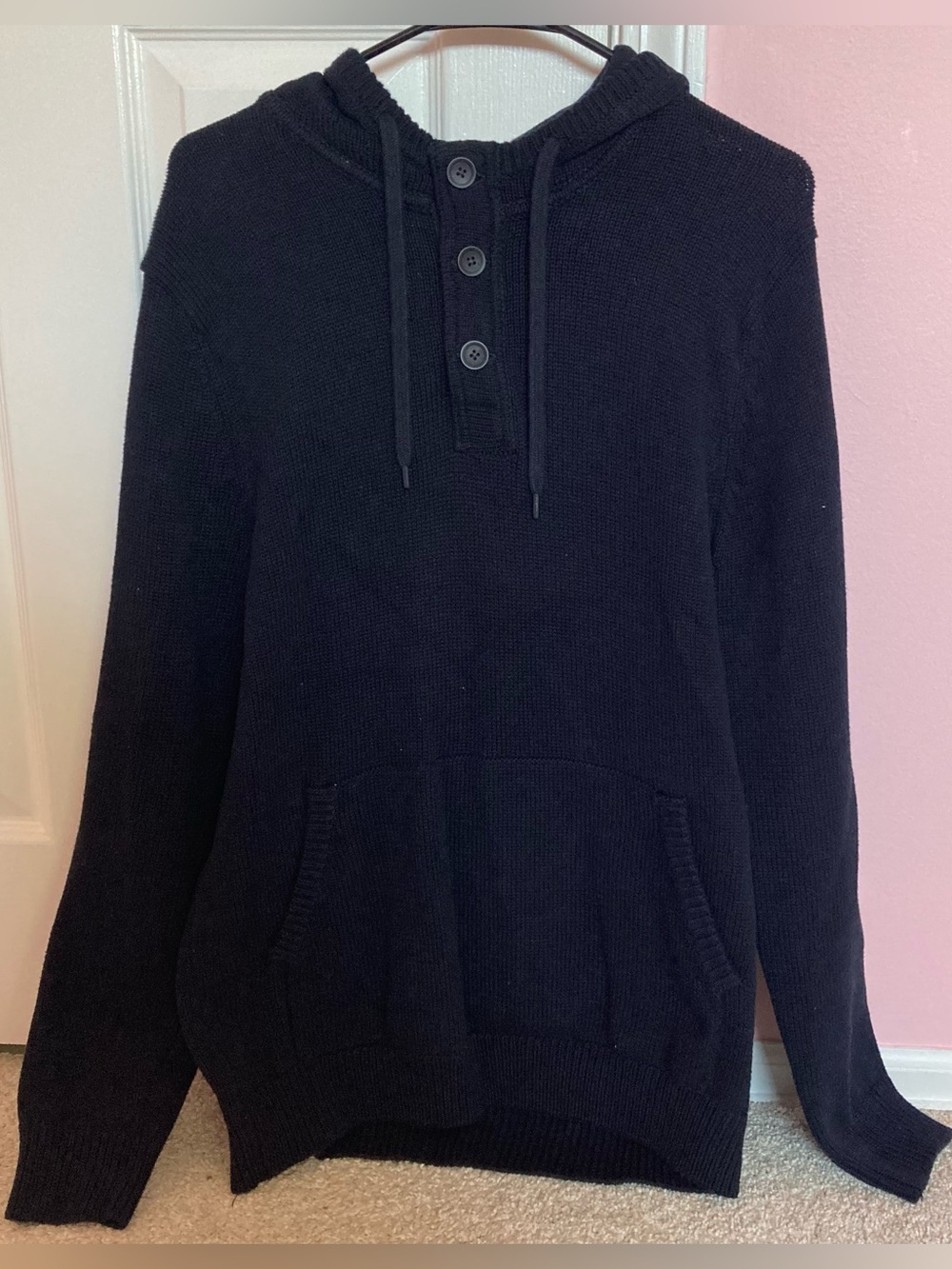 H&M Hooded Button Pullover Sweater